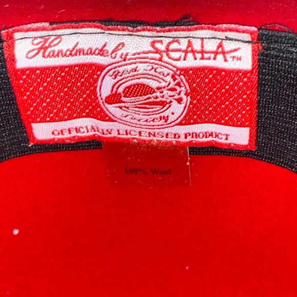 RARE SCALA Red Society Hat Velvet Purple Flower 100% Wool New Dorfman Pacific Co - Picture 5 of 5